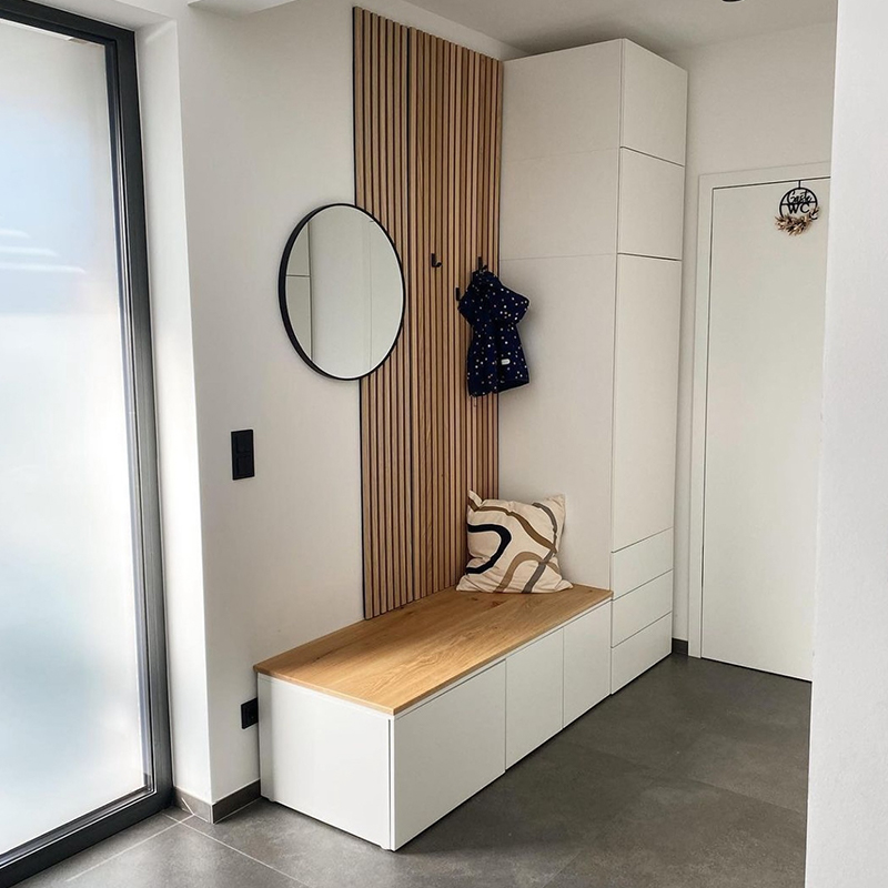 Akupanel Design Træ Akustiske Vægpaneler 3D Model Lydtætte Trælameller til Home Hotel Skole Biograf Hospital Brug