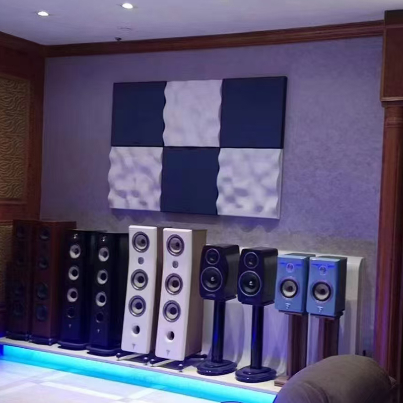 Moderne 3D farverig akustisk lyddiffuserpanel Dekorativt loftsvægdesign til hallapplikation Grafisk design tilgængelig