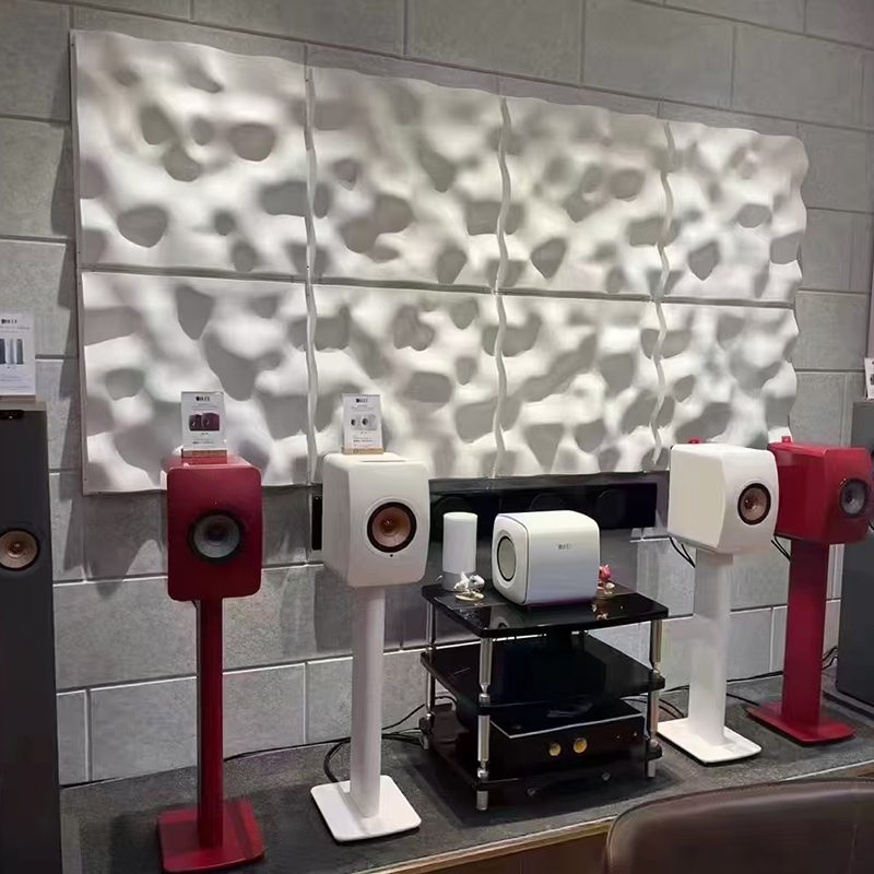 Moderne 3D farverig akustisk lyddiffuserpanel Dekorativt loftsvægdesign til hallapplikation Grafisk design tilgængelig